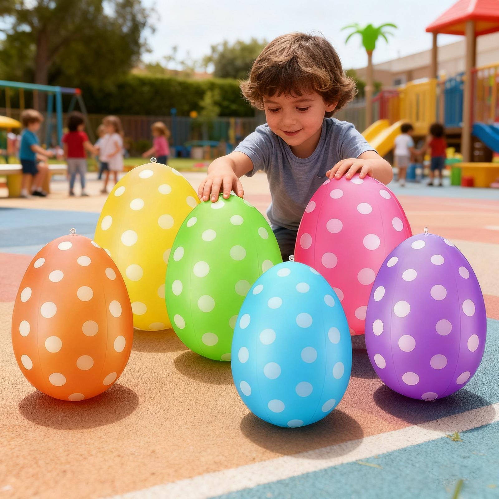 Party Games Easter Egg - Oeufs de pâques gonflables 6 pièces/ensemble,