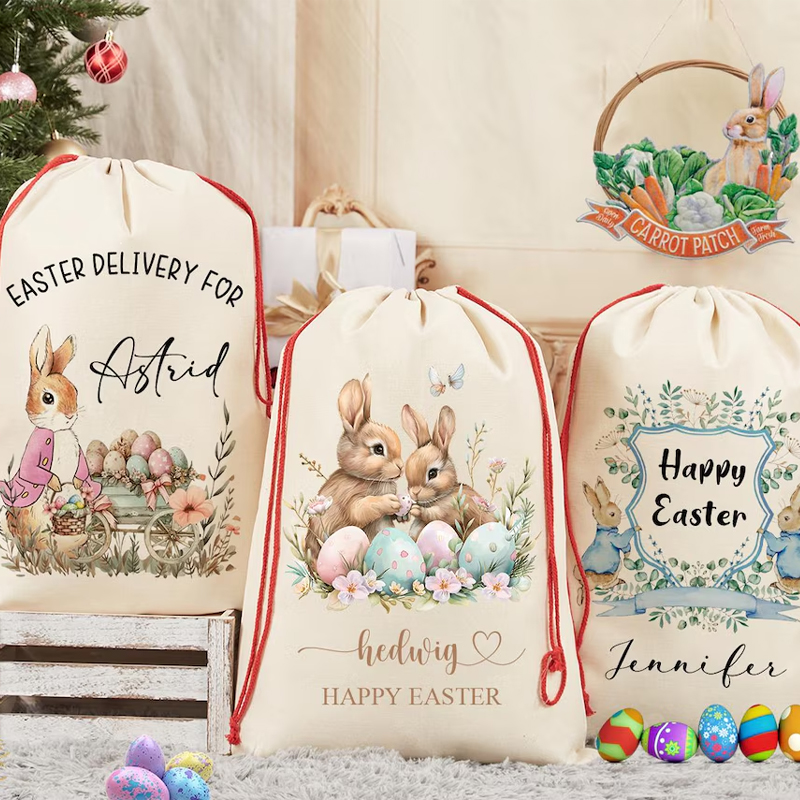 Party Games Easter Egg - Sac cadeau personnalisé avec le nom