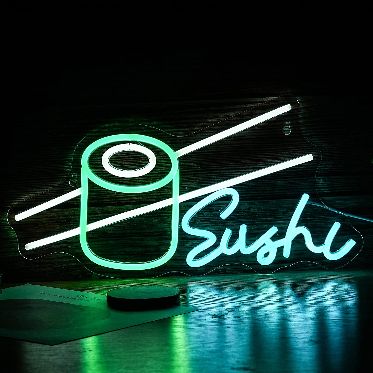 Party Games Shop - Sushi enseigne au néon Bar verre