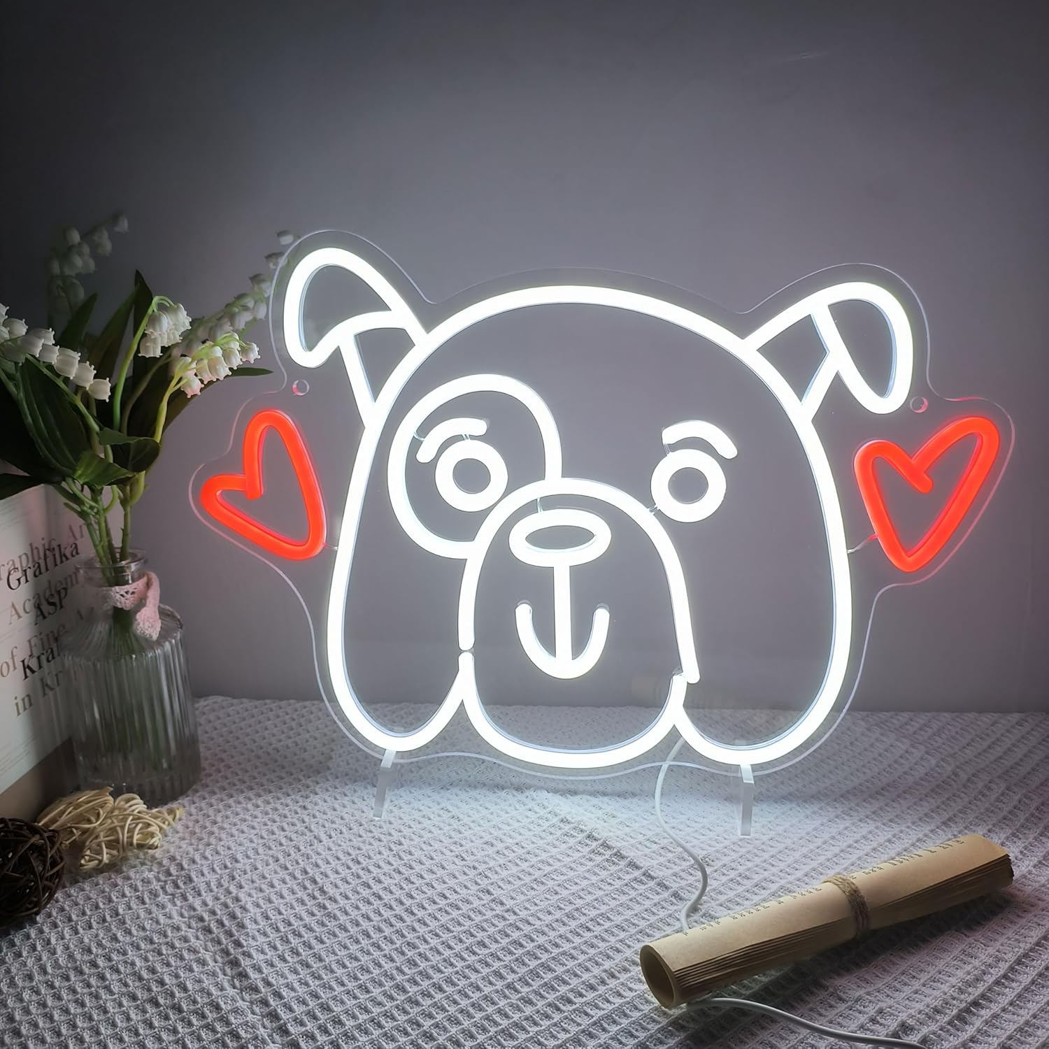 Enseigne néon LED Love Dog, lu - Party Games Shop avis et prix