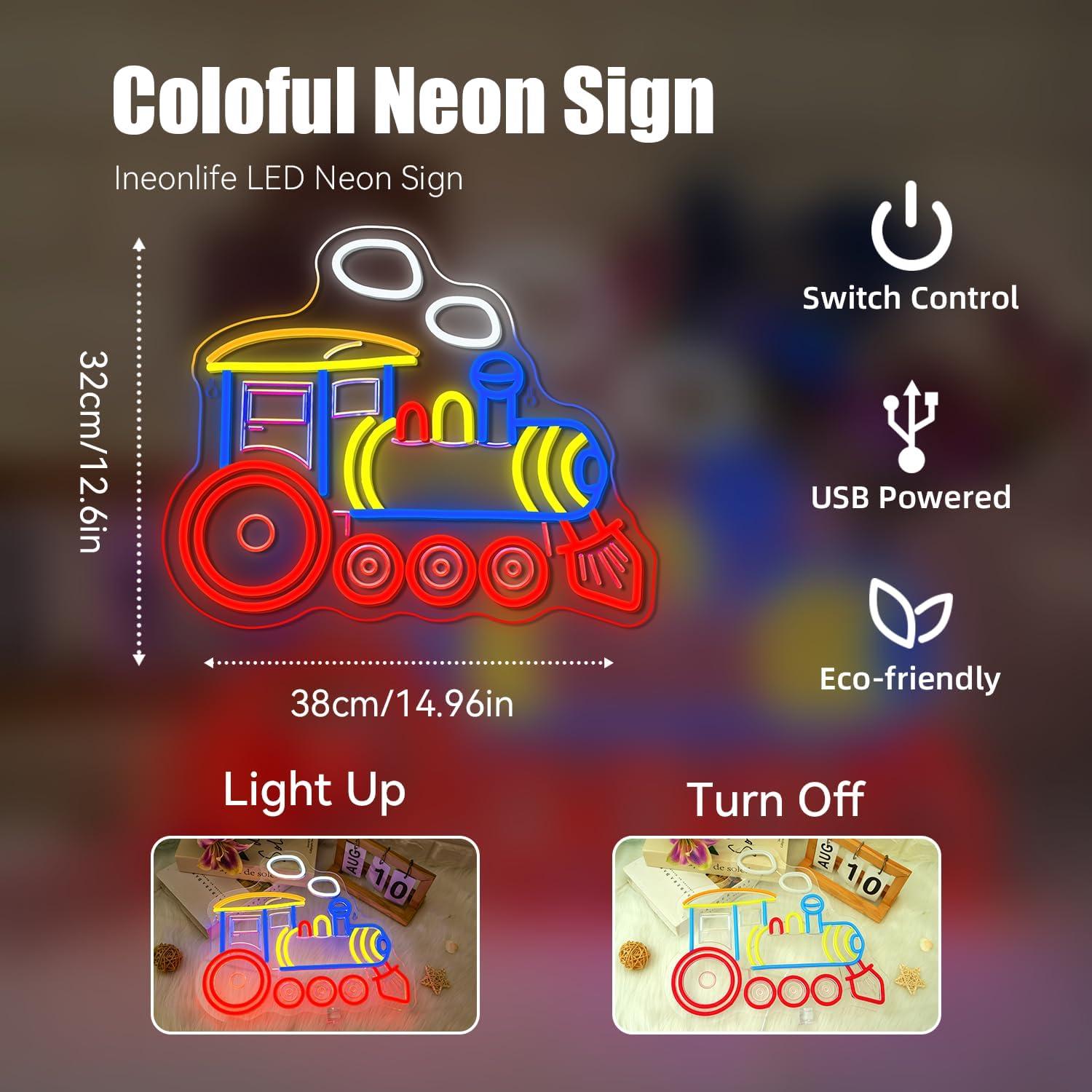 Enseigne néon LED Locomotive p - Party Games Shop avis et prix